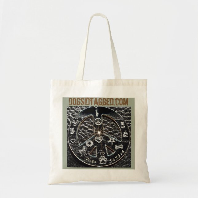 Tote Bag Chiens petit fourre-tout étiqueté par (Devant)