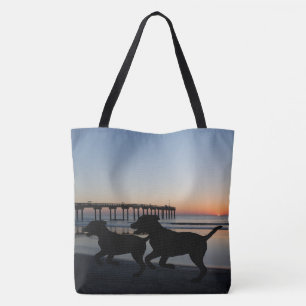 Tote Bag Chiens sur le sac-cadeau de plage Fourre-tout ou l