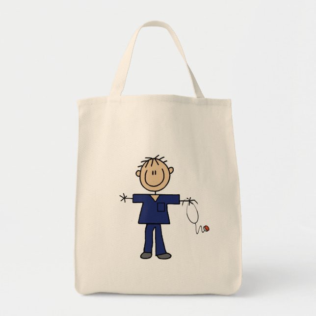 Tote Bag Chiffre masculin peau de bâton de milieu (Devant)