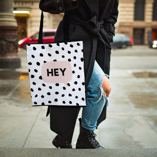 Tote Bag Chiffres noirs modernes et Conversation de bulles