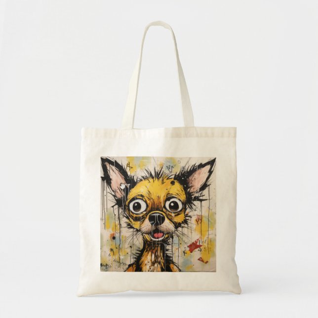 Tote Bag Chihuahua Abstrait comique (Devant)
