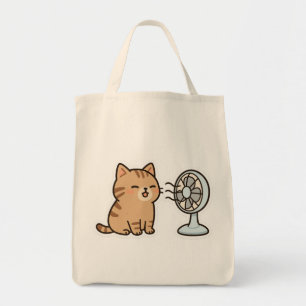 Tote Bag Chill Cat by the Fan - Joli Sticker d'été"