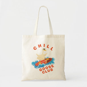 Tote Bag Chill Goose Club Summer Voyage Surf Vague Ocean Fu