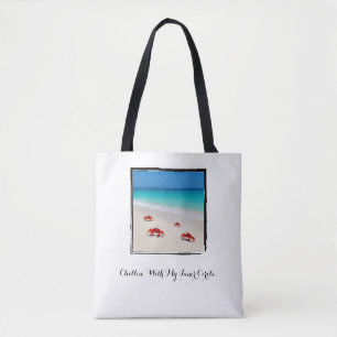 Tote Bag Chillin avec mon cercle intérieur - Plage minimali