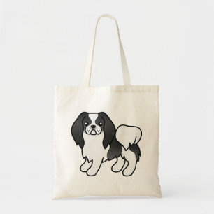Tote Bag Chin Japonais Noir Et Blanc Chien De Dessin Animé