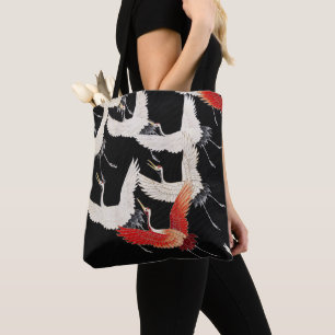Tote Bag Chinoiserie Grue volante Zen Kimono minimaliste Ar