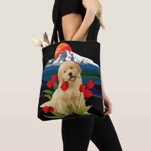 Tote Bag Chiot Fourre-tout de golden retriever