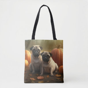 Tote Bag Chiots Carlin Délice d'Automne Citrouille