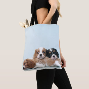 Tote Bag Chiots cavaliers d'épagneul du Roi Charles