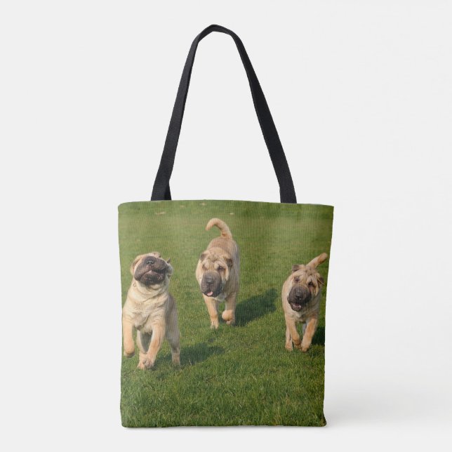 Tote Bag Chiots espiègles de Shar Pei (Dos)