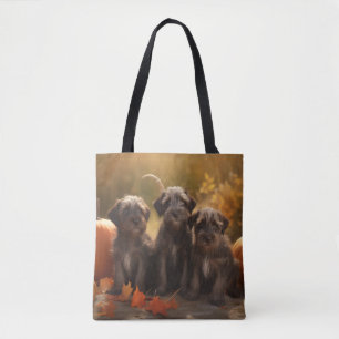 Tote Bag Chiots Griffon à poil dur pointer en Automne