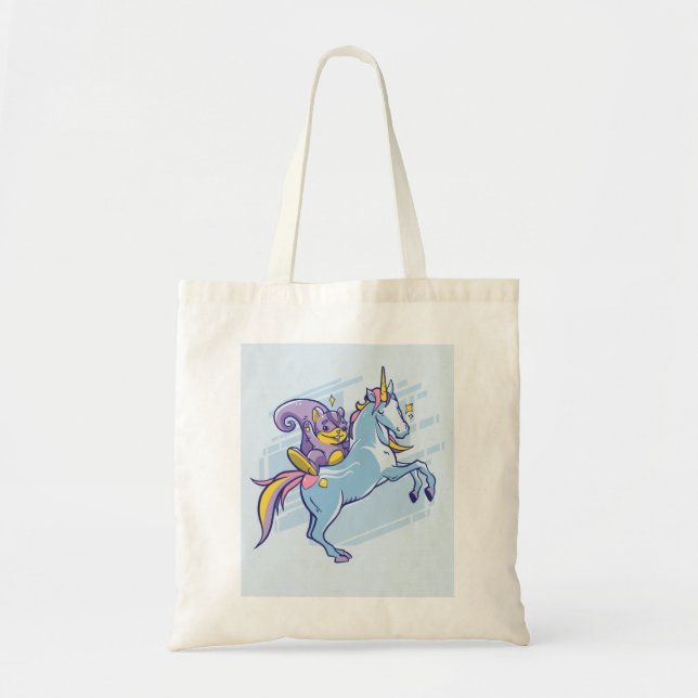 Tote Bag Chipmunk et Unicorn, Amis magiques (Devant)
