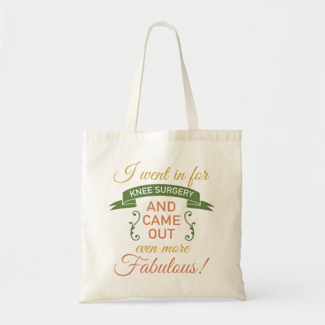 Tote Bag Chirurgie du genou Fabuleux récupération (vert) (Devant)