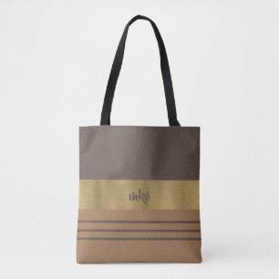 Tote Bag Chocolat et Brown pâle