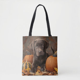 Tote Bag Chocolat Labrador Retriever Automne