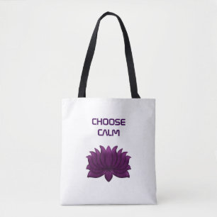 Tote Bag Choisissez Fleur de Lotus Violet Calme