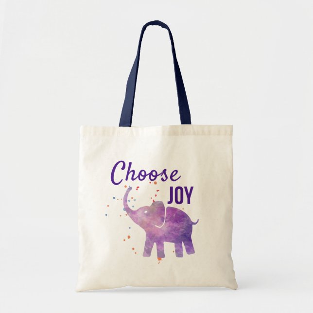 Tote Bag Choisissez l'éléphant de joie (Devant)