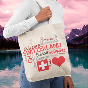 Tote Bag Choses suisses préférées - amour Suisse d'I