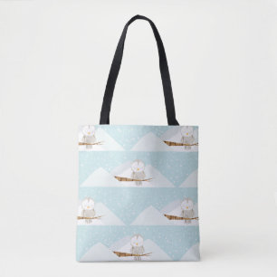 Tote Bag Chouette à neige mignonne de sommeil Fourre-tout