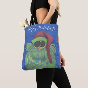 Tote Bag Chouette adorable avec chapeau de Santa
