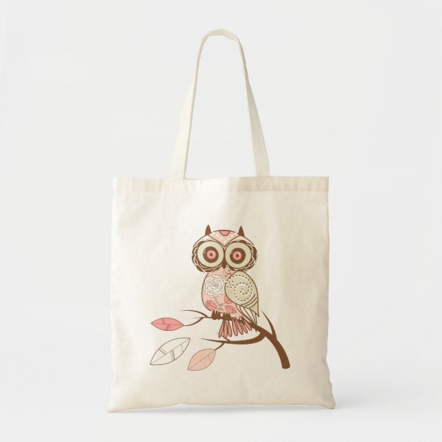 Tote Bag Chouette aux tons pastel (Devant)