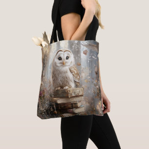 Tote Bag Chouette blanche lunaire Cadre naturel harmonieux