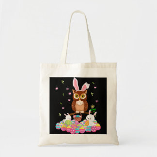 Tote Bag Chouette de lapin apportant des oeufs de Pâques Ch