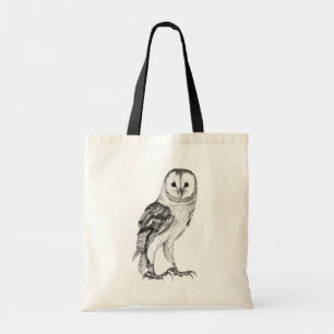 Tote Bag Chouette - Dessin En Stylo Noir