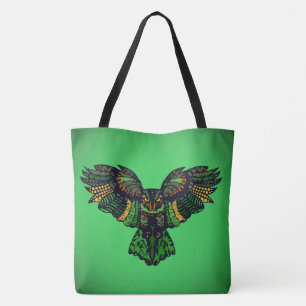 Tote Bag Chouette émeraude majestueuse