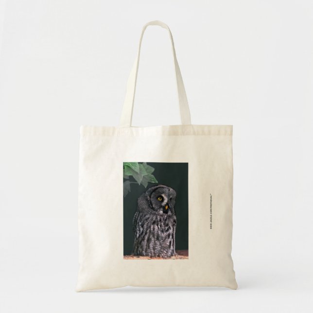 Tote Bag Chouette grise (Devant)
