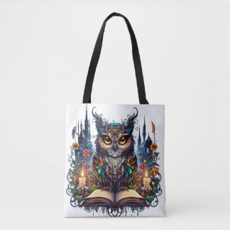 Tote Bag Chouette livresque magique