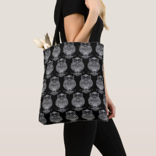 Tote Bag Chouette (noir motif) - Fourre-tout