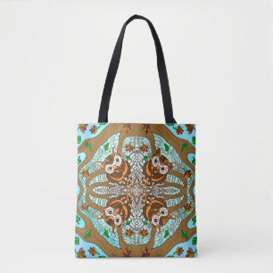 Tote Bag Chouette tirée à la main Mandala