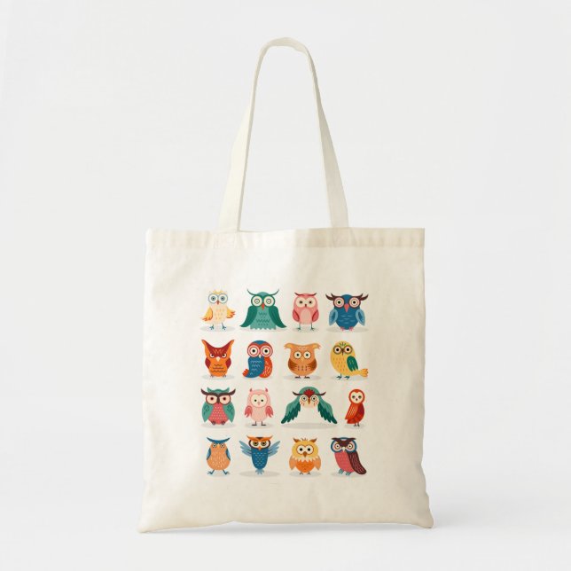 Tote Bag Chouettes mignonnes (Devant)