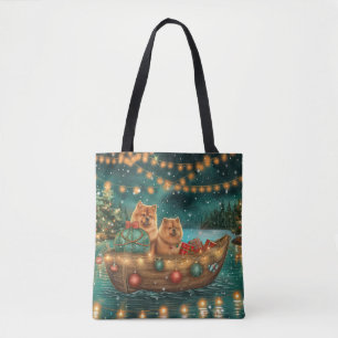 Tote Bag Chow Chow Noël Festive Voyage