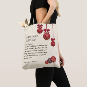 Tote Bag chrétien QUE LE SEIGNEUR VOUS BÉNISSE Noël