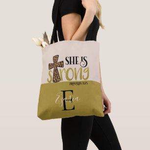 Tote Bag Chrétienne Personnalisée Elle Est Proverbe Forte