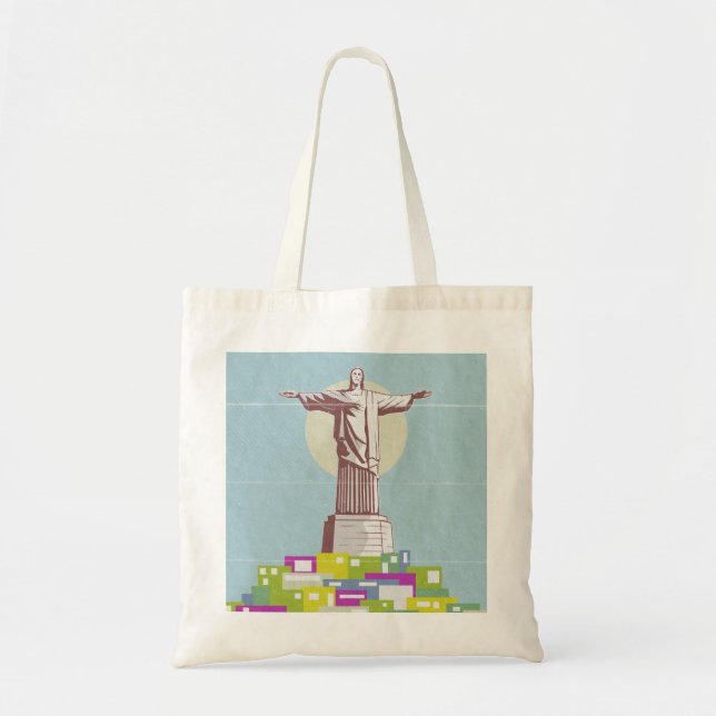 Tote Bag Christ le Rédempteur affiche de voyage Favela (Devant)