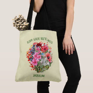 Tote Bag Christian BLOOM OÙ VOUS ÊTES PLANTÉ Floral Jaune