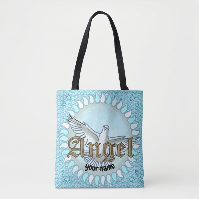 Tote Bag Christian Blue Angel Dove (Devant)