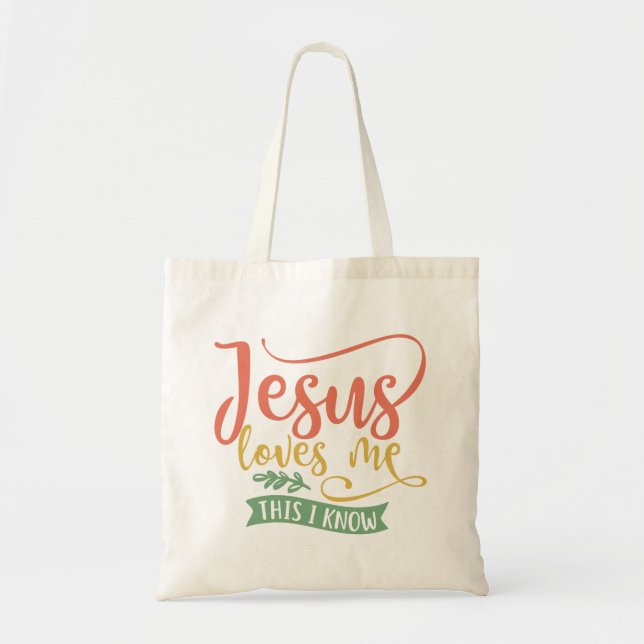Tote Bag Christian Design Jesus Loves Me. This I Know (Devant)