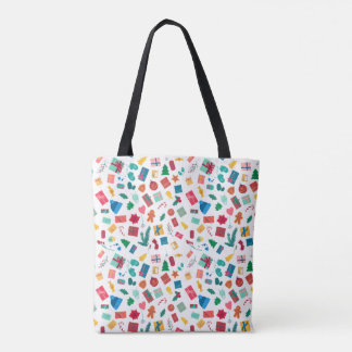 Tote Bag Christmas motif pattern in bright colours