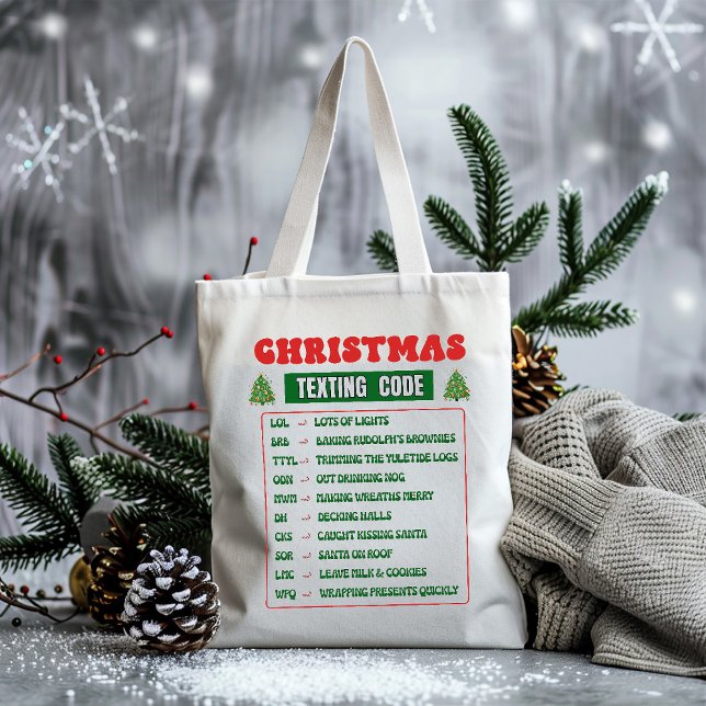 Tote Bag Christmas Texting Code  (Créateur téléchargé)