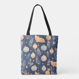 Tote Bag Christmas Wonderland avec des animaux de bois