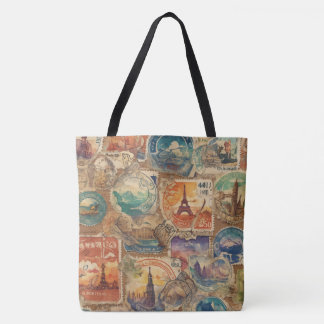 Tote Bag Chroniques de Wanderlust : Timbres de voyage de st
