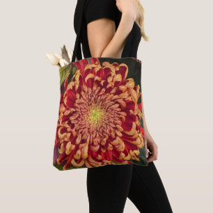 Tote Bag Chrysanthème rouge et jaune Floral