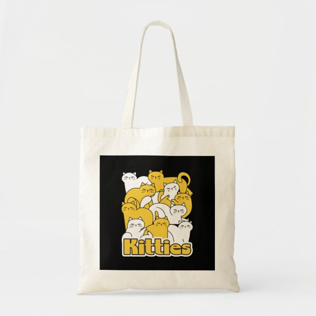 Tote Bag Chubby Kitties Design - Cat Art adorable (Devant)