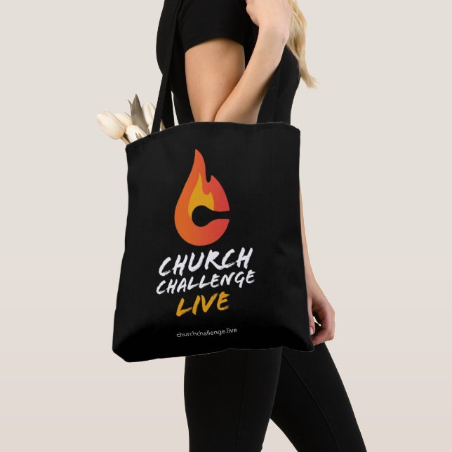 Tote Bag Church Challenge Orange Flame Noir (De près)