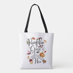 Tote Bag Chute Citrouille épice et tout Nice