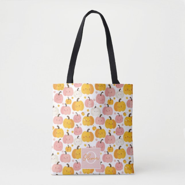Tote Bag Chute de Citrouille d'aquarelle personnalisée (Devant)